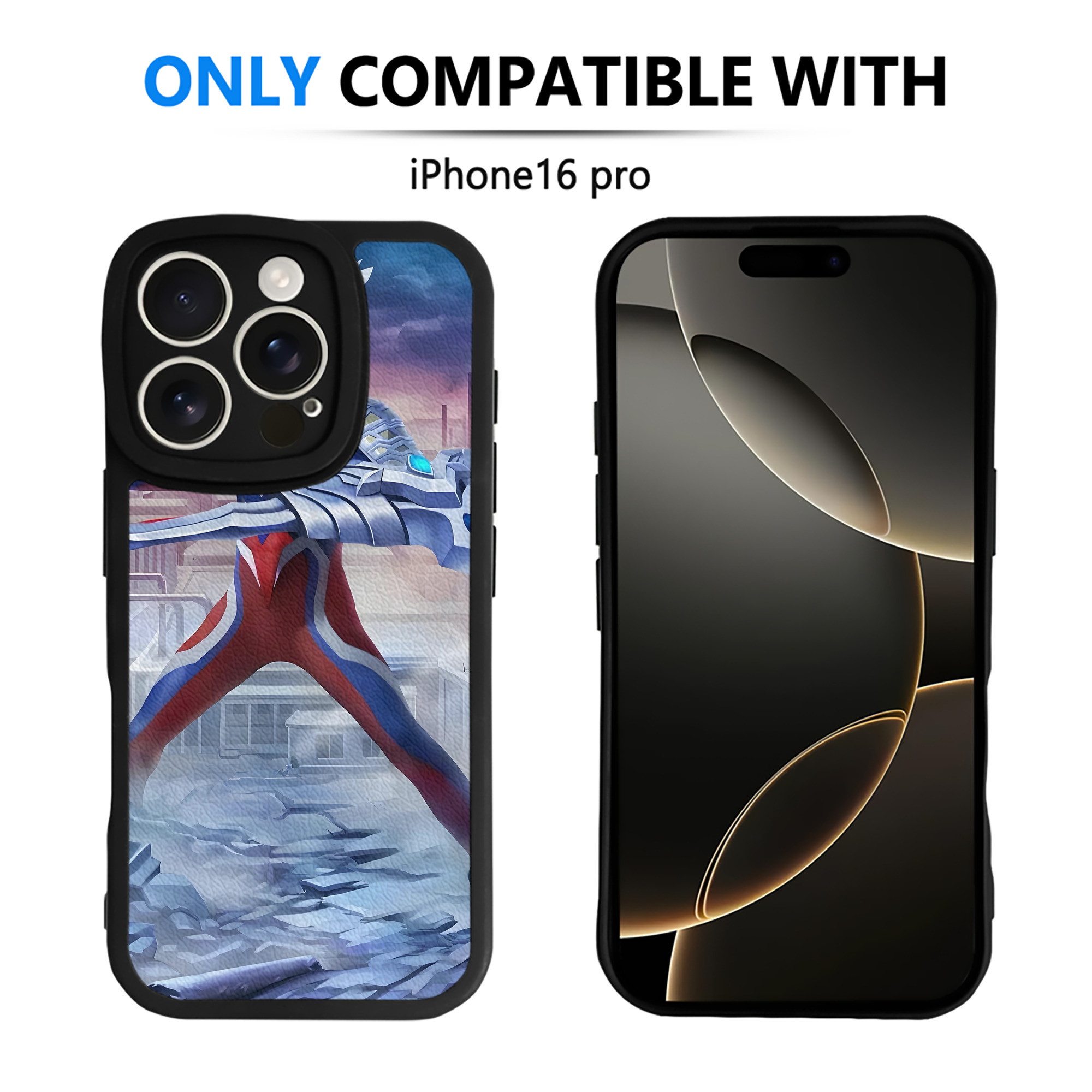 （画像用） ウルトラマン Ultraman 【iPhone 16シリーズ対応】シリコンスマホケース（レザー調） 材質：シリコン